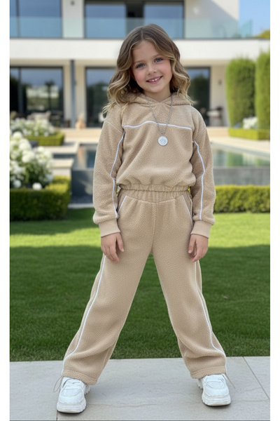 Calisa Winter Girl's Hooded Fleece Tracksuit Winter Set