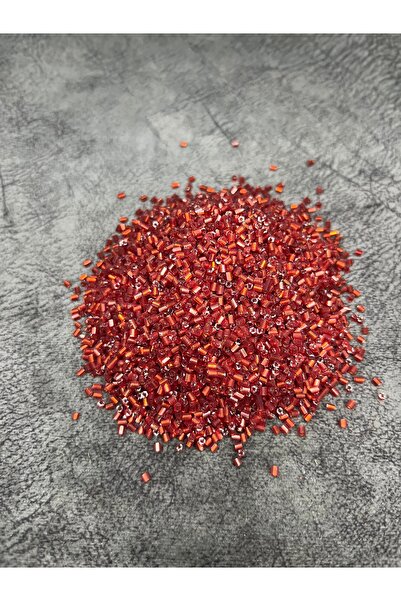 Mos Tespih 10 Gram Parlak Kırmızı Silindir Kesim Kum Boncuk Takı Boncuğu