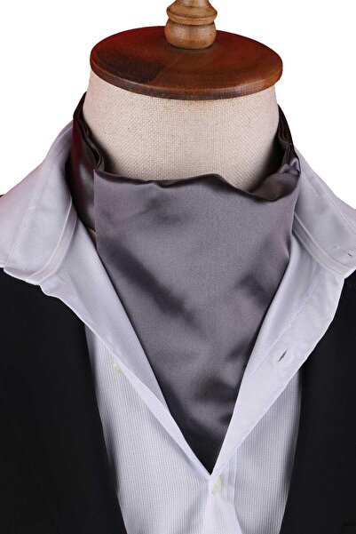 Kravatkolik Smoked Plain Men's Scarf Ascot K674