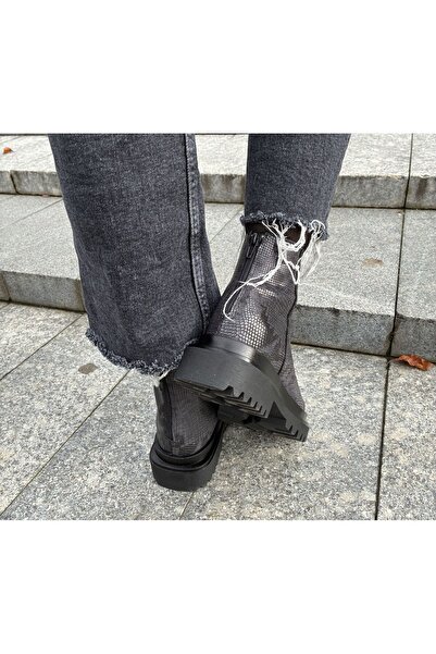 Cameleon Croco Gry Ankle Boots