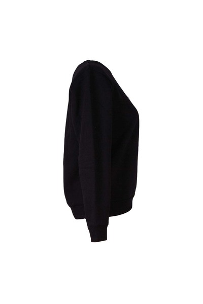 trender 26Kl71S95006 Black Women's Sweatshirt Blue Flower Printed