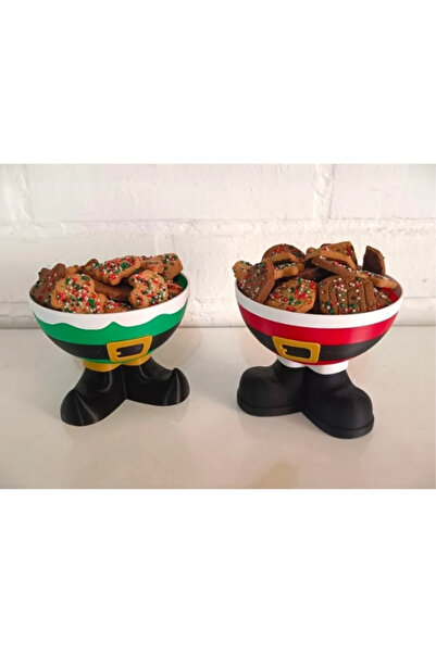 FLEXIS WE MAKE IT POSSIBLE FOR YOU 2'li Noel Baba ve Elf Ayaklı Dekoratif Ser...