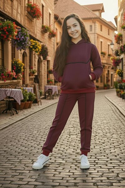 minitrends Dvodelni komplet za devojčice: gornji i donji deo, trenerka sa kap...