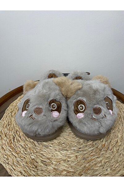 My Easy Shop Pantofi pentru copii MesKids cu figură de panda, papuci de pluș, cu talpă