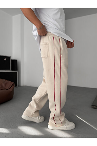 BYBASICMAN Beige Traces Embroidered Tracksuit Tw-7086