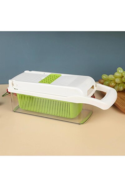 Flippy Multifunctional 8-in-1 Vegetable and Fruit Slicer, 10 Pieces, Stainless Blades, Storage, Gree