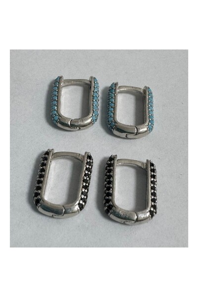 Jolie Silver Cercei din argint 925, model U cu pietre, 2,31 g