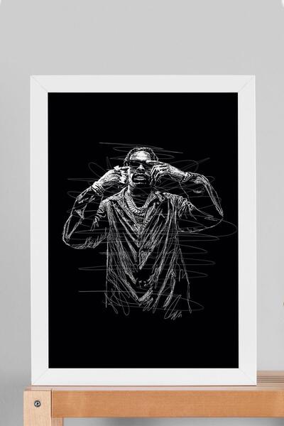 Saturn Pictură înrămată cu portret Pop Smoke Rapper Hip Hop - Poster estetic