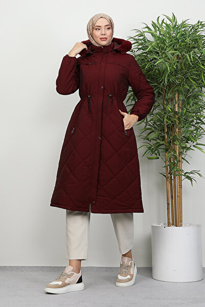 Lamia Giyim Mine Kapitone Mont Bordo