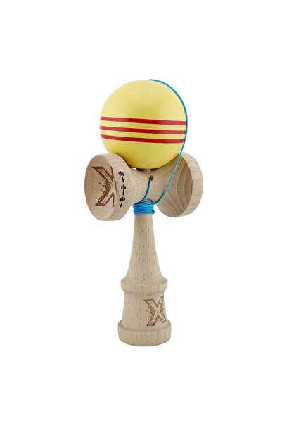 VİBE Kendama X, Super Sticky Legendary Large Cups, Metal Bearing with Thread 55 cm, Yellow/Red Lines
