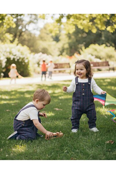 MEYİCA Girls & Boys Burgundy Gray Ethnic Patterned Winter Strap Baby Romper'B...