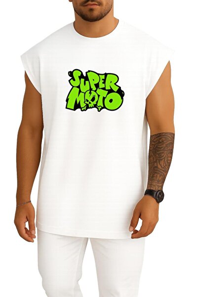 Bahriyeli Collection قصة فضفاضة سوبر موتو جرين ثيرست مطبوع أتليت