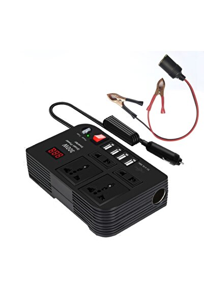 Generic 300W Portable Power Station Charging Setup Inside a Car Power Converter