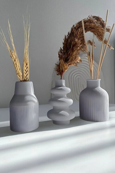 Minima Art Studio Set of 3 11 cm Minimalist Nordic Style Bohemian Vase Gift P...