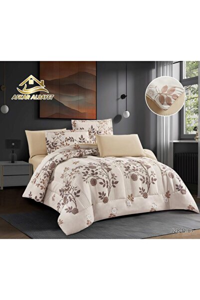 Afkar Albayet Patterned 2-person 6-piece bedspread, Nile fabric, premium filling