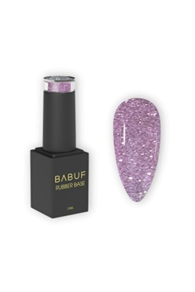BABUF Diva Lila Rubber Base 15ml – Pastel Lila Self-Leveling Base with Discreet Reflections