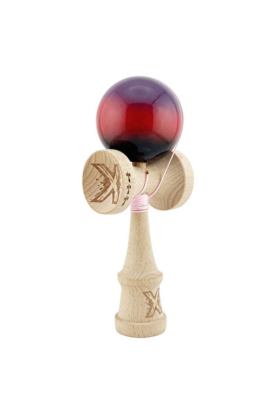 VİBE Kendama X, Super Sticky Large Cups, Metal Bearing with Thread 55 cm, Purple/Red/Black
