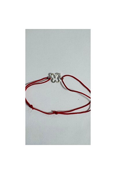 Jolie Silver Adjustable Cord Bracelet, 925 Silver, Butterfly Outline,