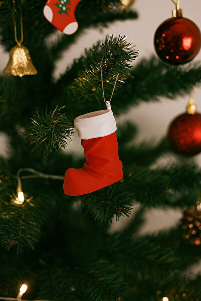 Lara Desing مجموعة زينة شجرة عيد الميلاد على شكل حذاء مزدوج - زينة جورب أحمر ...