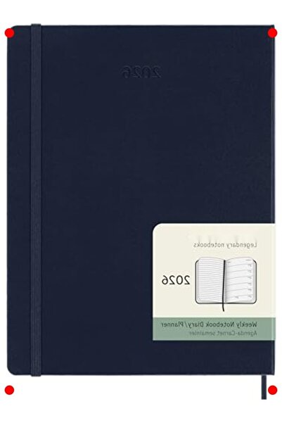 markentegra مفكرة أسبوعية لمدة 12 شهرًا، حجم XL، غلاف صلب، أزرق ياقوتي