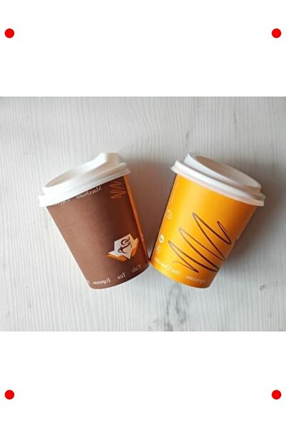 markentegra Cardboard Cup Set with Lids - 100 Pieces