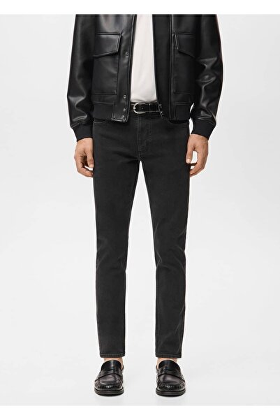 MANGO Man Dar kesim siyah Jan jean pantolon