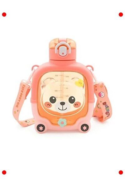 markentegra Children's Water Bottle with Teddy Bear 900ml - with Sticker & Strap