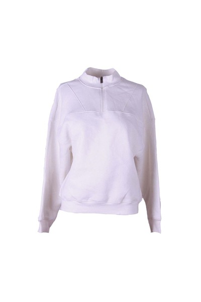 trender guler ridicat Hanorac pentru femei Ecru cu fermoar tricou 26KL71S95008