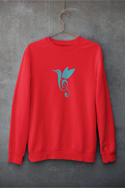 MG Nota Bird Printed Cotton Long Sleeve 3 Thread Sha Fleece-Lined Nisex Sweatshirt