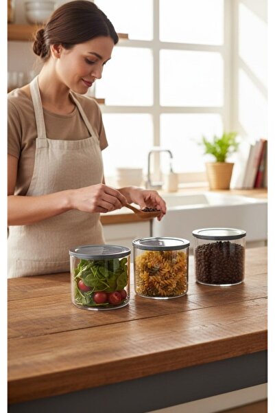 kitchenboost Pasabahce 41521 Basic 6-Piece Storage Container - Glass Jar 620 Cc.