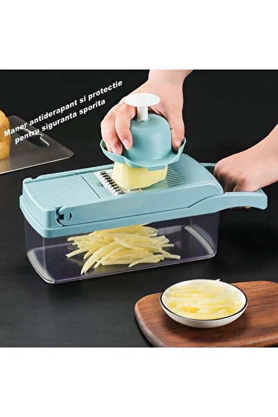 Flippy Multifunctional 8-in-1 Slicer & Grater for Fruits & Vegetables, 10 pcs, Blue/White