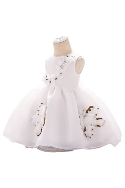 OEM Elegant white dress for girls 1 year