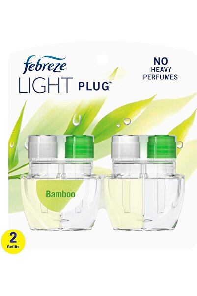 Febreze LIGHT Fade Defy PLUG Air Freshener, Bamboo, (2) .84 fl. oz. Oil Refill