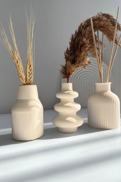 Minima Art Studio 3lü 11 Cm Minimalist İskandinav Tarzı Bohem Vazo Hediyelik Pinterest Pampas Vazosu Set