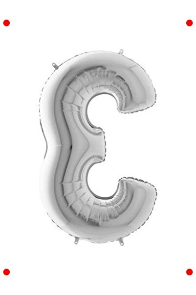 markentegra Silver Color Number Foil Balloon (36 cm)