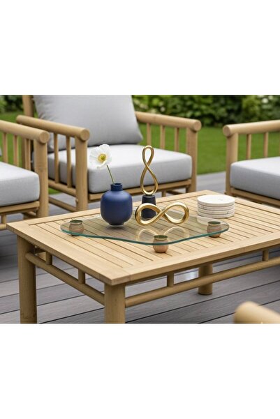 Mirsa Global Decorative Glass Organizer Bathroom Coffee Table Top Makeup Organizer Tray Model Ball Leg Glass Display Stand