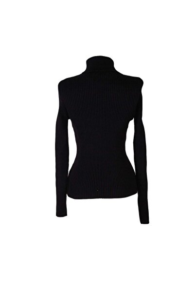 trender Gny02 material reiat Pulover negru pentru femei cu gât roșu 26KL71V91005