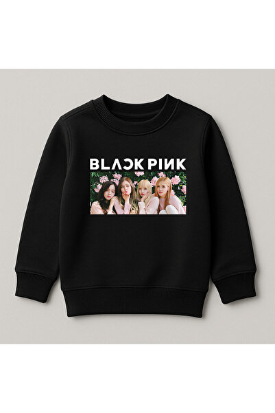 SVART WEAR Черно розово детско суитшърт с принт на велосипед, 100% памук