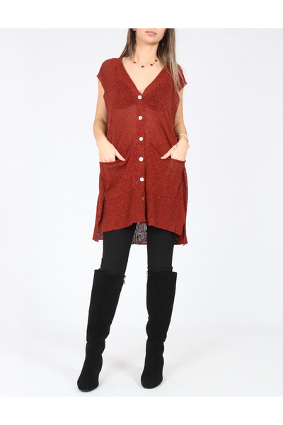 Evendi Oversized vest, Brick
