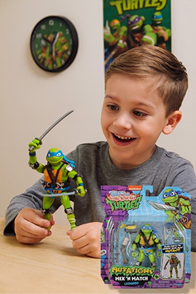 TOYFEST Ninja Turtles Leonardo Ninja Turtles Mutations Mix N Match 12 cm Action Figure Set