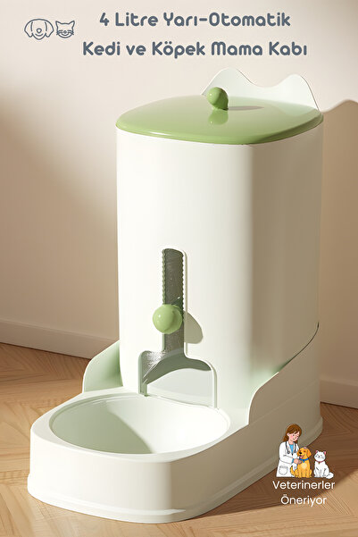 PetFix 4 Litre Yarı-Otomatik Kedi ve Köpek Mama Kabı