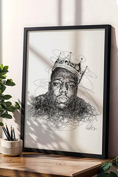 Saturn The Notorious B.I.G. Biggie Smalls Pictură înrămată Portret de rapper Hip Hop - Poster estetic