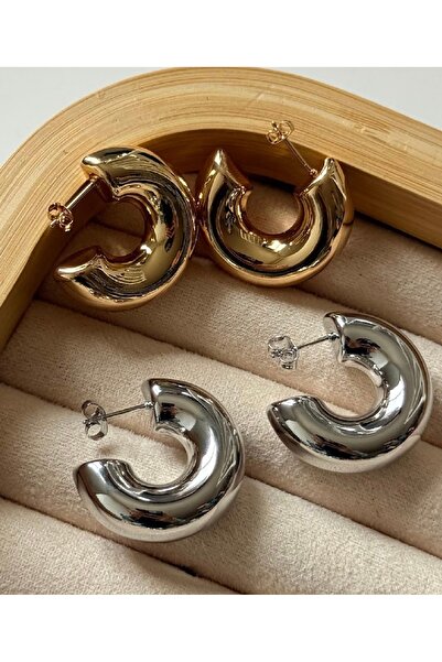 Twinssis Accessories Curved Large Hoop Earrings