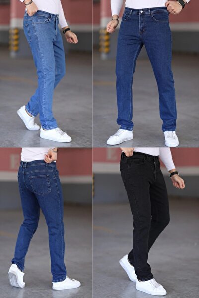 LORDA GİYİM Men's Regular Fit Relaxed Fit Jean Pants High Waist with Zipper