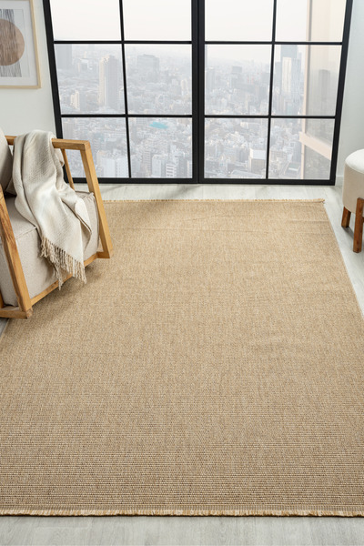 Colore Home Beige Jute Wicker Knitted Non-Slip Base Washable Sisal Carpet Jute Runner