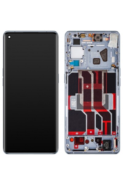 GERICOM Display Touchscreen Oppo Reno6 Pro 5G / Reno6 Pro+ 5G with frame, Gray (Lunar Gray)