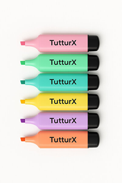 TutturX مجموعة أقلام تحديد ملونة من 6 قطع عالية الجودة