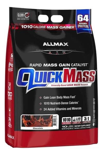 ALLMAX Nutrition ALLMAX QUICKMASS، شوكولاتة - 10 أرطال - زيادة سريعة في الكتل...