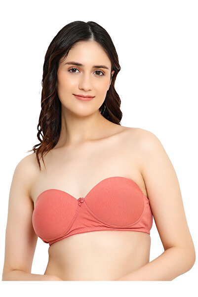 RAJNI Women's Teens Strapless Bra Cotton Lycra Soft Stretch Padded Seamless WireFree Removable Straps