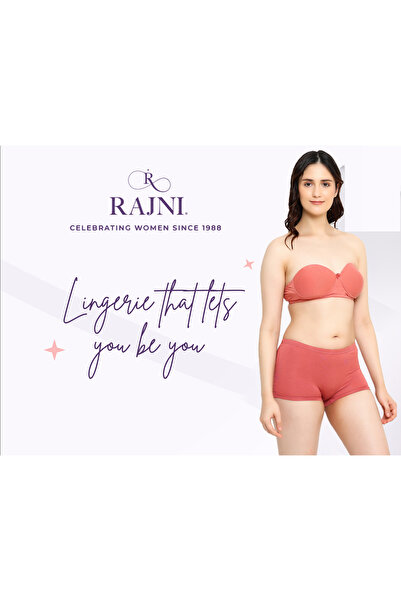 RAJNI Women's Teens Strapless Bra Cotton Lycra Soft Stretch Padded Seamless WireFree Removable Straps